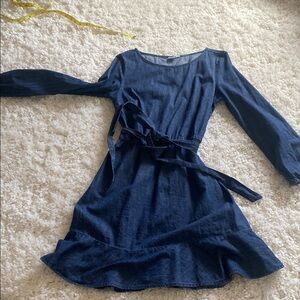Stylish Blue Long Sleeve Dress
